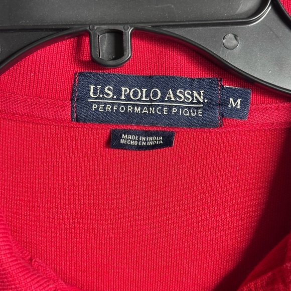 U.S. Polo Assn. Men Red‎ Polo Performance Pique Shirt Size M - Picture 3 of 6